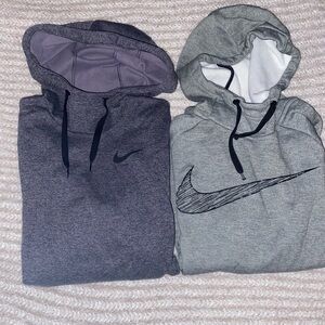 Nike Dark Gray and Light Gray Hoodies